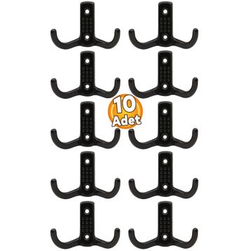 Badem10 10 Adet Portmanto Vestiyer Noktalı Duvar Metal Askı