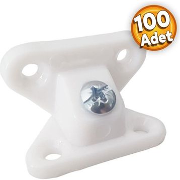 Badem10 100 Adet Açılı T Bağlantı Çektirme Beyaz Mobilya Dolap Plastik Köşe Birleştirme Kelebek