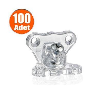 Badem10 100 Adet Açılı T Bağlantı Çektirme Şeffaf Plastik Köşe Birleştirme Kelebek