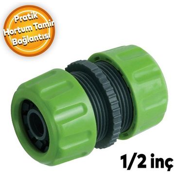Badem10 1/2'' Lüks Hortum Bağlantı Ekleme Aparatı Eki Bahçe Sulama Patlak Kesik Yırtık Tamir Adaptörü
