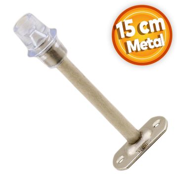 Badem10 15 cm Krom Metal Vidalı Silikonlu Kapı Stoperi