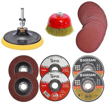 Badem10 25 Parça Spiral Taşlama Cırt Zımpara İnox Metal Kesici Flap Disk