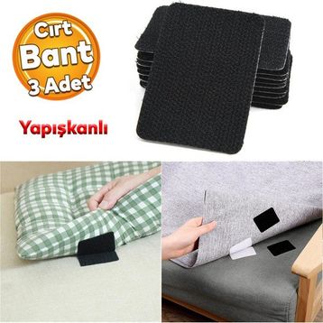 Badem10 3'lü Set Cırt Bant Arkası Yapışkanlı Askı Bandı Minder Halı Bandı