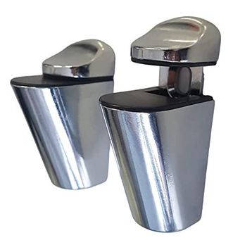 Badem10 4 Adet Pelikan Ayarlanabilir Cam Etejeri Metal Vidalı Krom Etajer Cam Tutucu Ahşap Raf Tutucu