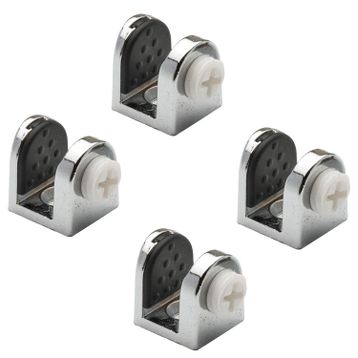 Badem10 4x8 mm Krom Plastik Vidalı Tırnak Metal Cam Raf Tutucu Cam Etejer Menteşesi