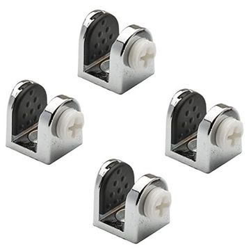 Badem10 4x8 mm Krom Plastik Vidalı Tırnak Metal Cam Raf Tutucu Cam Etejer Menteşesi
