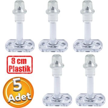 Badem10 5 Adet 8 cm Şeffaf Plastik Mobilya Kapı Arkası Durdurucu