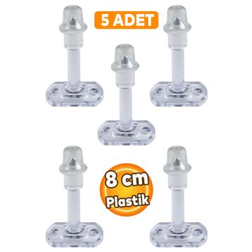 Badem10 5 Adet 8 cm Şeffaf Plastik Mobilya Kapı Arkası Durdurucu