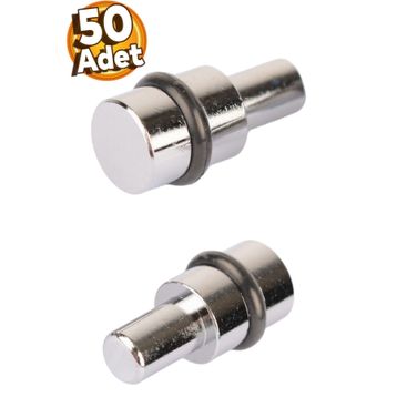 Badem10 50 Adet Raf Pimi Contalı Cam Ahşap Metal Tutucu Çivisi Mobilya Metal Dolap Pimi