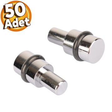 Badem10 50 Adet Raf Pimi Contalı Cam Ahşap Metal Tutucu Çivisi Mobilya Metal Dolap Pimi