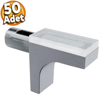 Badem10 50 Adet Raf Pimi Düz Vantuzlu Cam Ahşap Metal Raf Tutucu Çivisi Mobilya Dolap Pimi