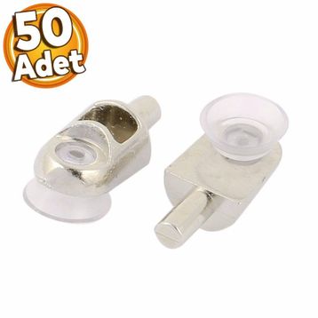 Badem10 50 Adet Raf Pimi Vantuzlu Cam Ahşap Metal Raf Tutucu Çivisi Mobilya Dolap Pimi