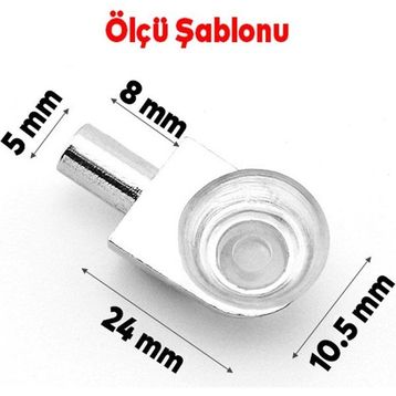 Badem10 50 Adet Raf Pimi Vantuzlu Cam Ahşap Metal Raf Tutucu Çivisi Mobilya Dolap Pimi