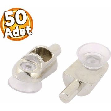 Badem10 50 Adet Raf Pimi Vantuzlu Cam Ahşap Metal Raf Tutucu Çivisi Mobilya Dolap Pimi