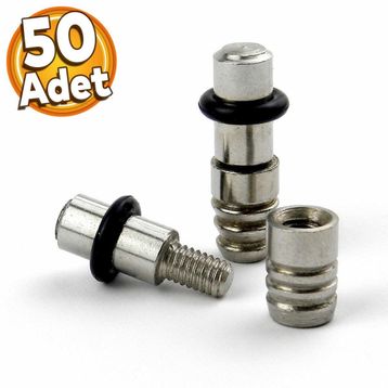 Badem10 50 Adet Raf Pimi Vidalı Contalı Cam Ahşap Metal Tutucu Çivisi Mobilya Metal Dolap Pimi