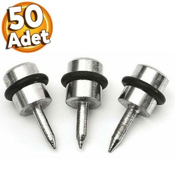 Badem10 50 Adet Raf Pimi Vidalı Contalı Cam Ahşap Metal Tutucu Çivisi Mobilya Metal Dolap Pimi