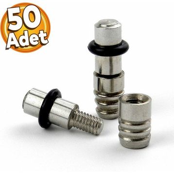 Badem10 50 Adet Raf Pimi Vidalı Contalı Cam Ahşap Metal Tutucu Çivisi Mobilya Metal Dolap Pimi