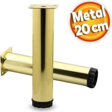 Badem10 Akça Ayarlanabilir 20 cm Gold Altın Metal Baza Mobilya Kanepe Sehpa Tv Ünitesi Koltuk Ayağı