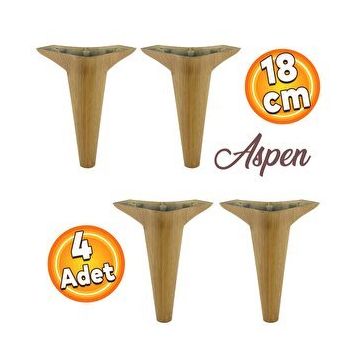 Badem10 Aspen 18 cm Kahverengi Mobilya Kanepe Sehpa Puf Koltuk Ayağı