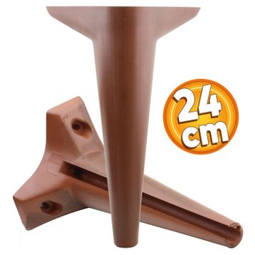 Badem10 Aspen 24 cm Kahverengi Ahşap Desenli Baza Ayak Lüks Mobilya Kanepe Sehpa Puf Koltuk Ayağı