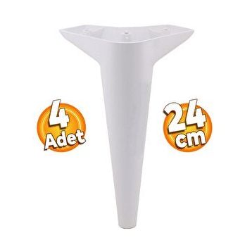 Badem10 Aspen 4 Adet Lüks Mobilya Kanepe Sehpa Tv Ünitesi Koltuk Ayağı 24 cm Beyaz Baza Ayak