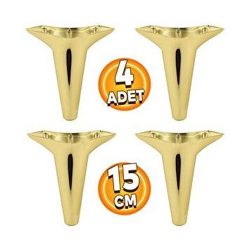 Badem10 Aspen Gold Altın Renk 15 cm 4 Adet Mobilya Kanepe Sehpa TV Ünitesi Baza Koltuk Ayağı