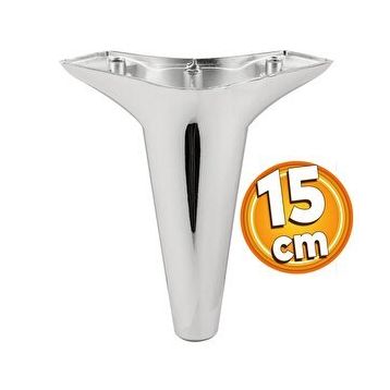 Badem10 Aspen Krom Renk 15 cm Mobilya Kanepe Sehpa TV Ünitesi Baza Koltuk Ayağı