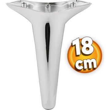 Badem10 Aspen Krom Renk 18 cm Plastik Mobilya Kanepe Sehpa Tv Ünitesi Baza Koltuk Ayağı