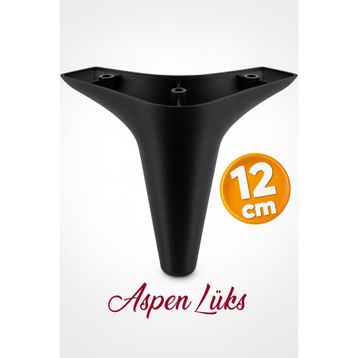 Badem10 Aspen Lüks 12 cm Siyah Mobilya Kanepe Sehpa TV Ünitesi Koltuk Ayağı