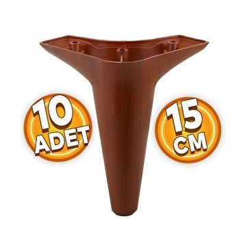 Badem10 Aspen Lüks 15 cm Kahverengi Ahşap Desenli Baza Mobilya Kanepe Sehpa TV Ünitesi Koltuk Ayağı
