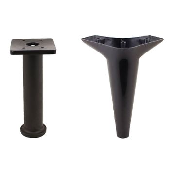 Badem10 Aspen Mobilya Ayağı 12'li Set Robot Süpürge Için Koltuk Kanepe Sehpa Destek 20 cm Siyah Baza Ayak
