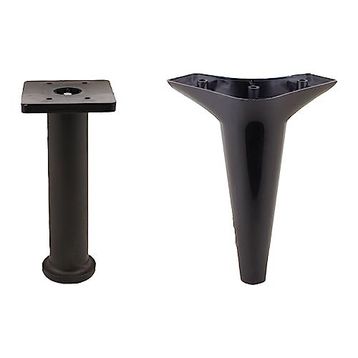 Badem10 Aspen Mobilya Ayağı 12'li Set Robot Süpürge Için Koltuk Kanepe Sehpa Destek 20 cm Siyah Baza Ayak