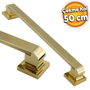 Badem10 Bersel Tutma Gold 50 cm Çekme Kolu Çelik Kapı Dış Kapı Kolu Kulp
