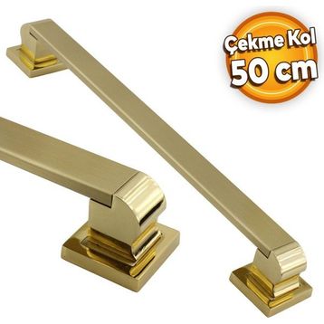 Badem10 Bersel Tutma Gold 50 cm Çekme Kolu Çelik Kapı Dış Kapı Kolu Kulp