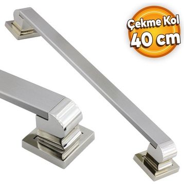 Badem10 Bersel Tutma Saten 40 cm Çekme Kolu Çelik Kapı Dış Kapı Kolu Kulp