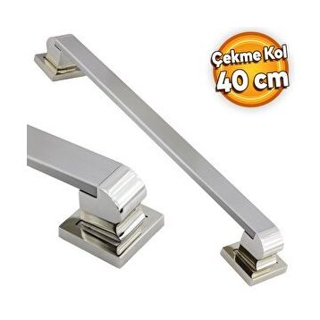 Badem10 Bersel Tutma Saten 40 cm Çekme Kolu Çelik Kapı Dış Kapı Kolu Kulp