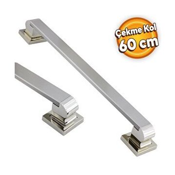 Badem10 Bersel Tutma Saten 60 cm Çekme Kolu Çelik Kapı Dış Kapı Kolu Kulp