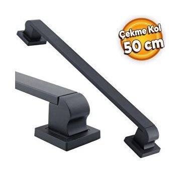Badem10 Bersel Tutma Siyah 50 cm Çekme Kolu Çelik Kapı Dış Kapı Kolu Kulp