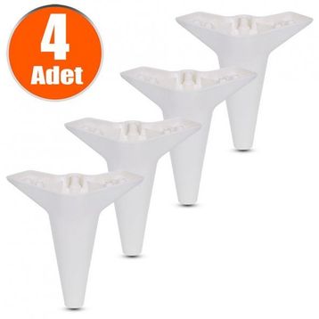 Badem10 Beyaz 15 cm 4 Adet Baza Ayak Mobilya Kanepe Sehpa Puf Koltuk Ayağı
