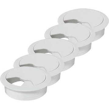 Badem10 Beyaz 5x6 cm Masa Üstü Kablo Kanalı Deliği Kapağı