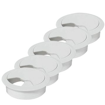 Badem10 Beyaz 5x6 cm Masa Üstü Kablo Kanalı Deliği Kapağı