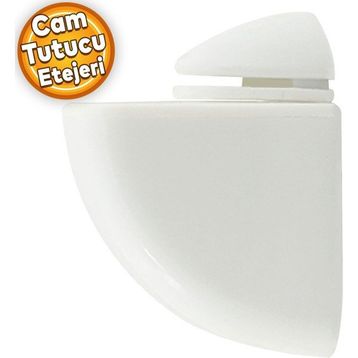 Badem10 Beyaz Pelikan Cam Raf Tutucu Cam Plastik Ayarlı Etejeri