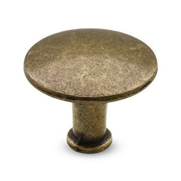 Badem10 Big Düğme Çekmece Dolap Kapak Antik Sarı Metal Kulp