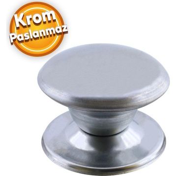 Badem10 Bombeli Baba Krom Kapı Tokmağı Topuzu Kolu Paslanmaz Metal Tokmak