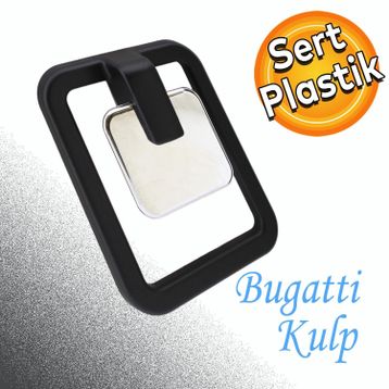 Badem10 Büyük Bugatti Sarkaç Konsol Dolap Çekmece Mat Siyah Krom Plastik Kulp