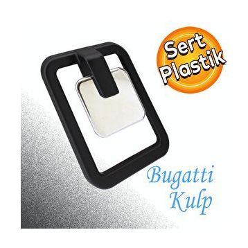Badem10 Büyük Bugatti Sarkaç Konsol Dolap Çekmece Mat Siyah Krom Plastik Kulp