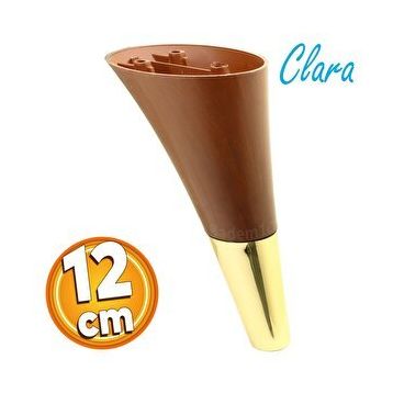 Badem10 Clara Kahverengi Gold Renk 12 cm Mobilya Kanepe Sehpa TV Ünitesi Baza Koltuk Ayağı