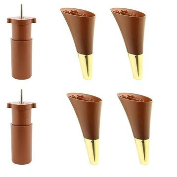 Badem10 Clara Kahverengi Gold Renk 15 cm Mobilya Kanepe Sehpa TV Ünitesi Baza Koltuk Ayağı