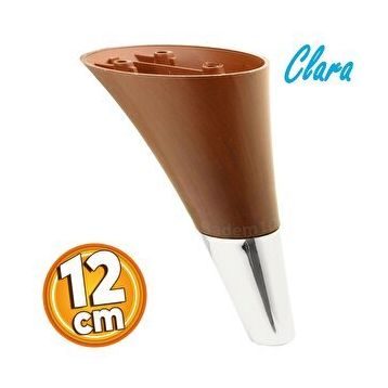 Badem10 Clara Kahverengi Krom Renk 12 cm Mobilya Kanepe Sehpa TV Ünitesi Baza Koltuk Ayağı