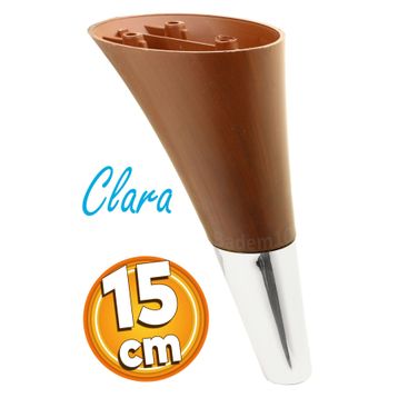 Badem10 Clara Kahverengi Krom Renk 15 cm Mobilya Kanepe Sehpa TV Ünitesi Baza Koltuk Ayağı